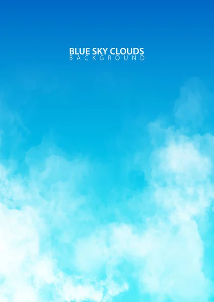 Ciel bleu avec des nuages blancs réalistes. Illustration vectorielle . — Image vectorielle