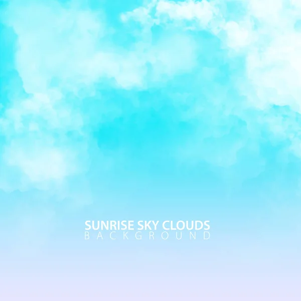 Sunrise morning sky with white realistic clouds. Vector Illustration. — Stock Vector