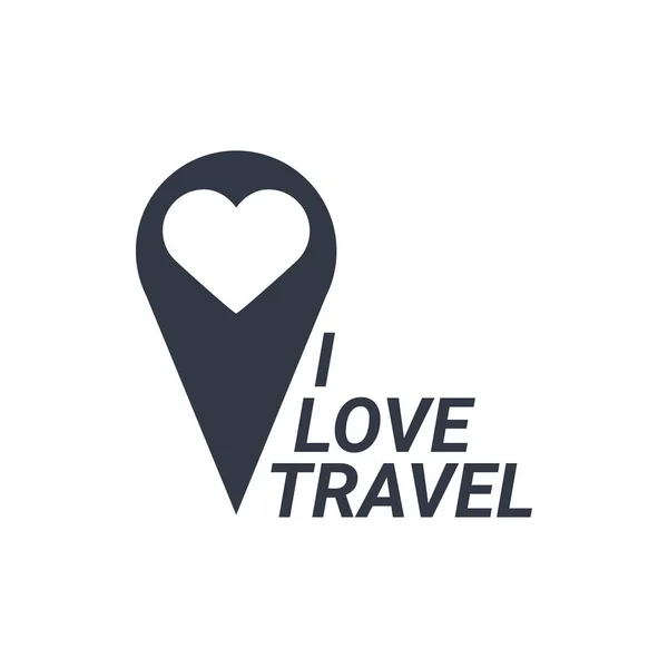 Travel logo template with heart. Vector illustration. — Stock Vector