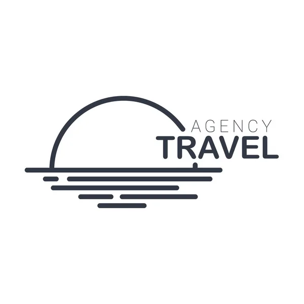 Travel logo template with sunset. Vector illustration. — Stock Vector