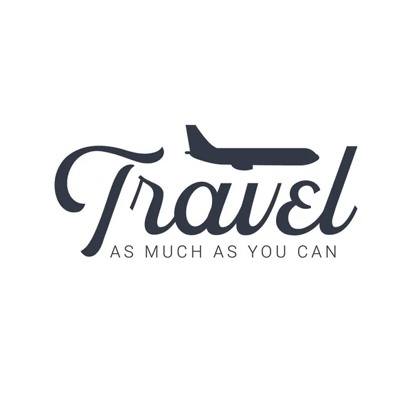 Travel logo template with airplane. Vector illustration. — Stock Vector