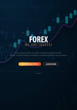Forex Ticaret Sinyalleri. Finansal piyasada mum çubuğu grafiği. Vektör çizimi.