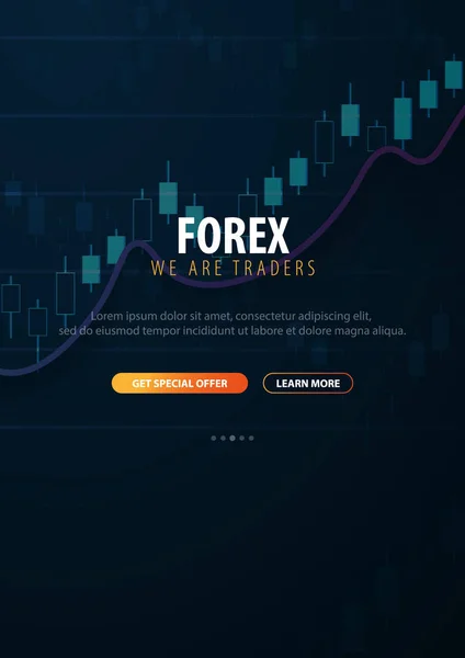 Sinais Forex Trading. Gráfico de castiçais no mercado financeiro. Ilustração vetorial . — Vetor de Stock