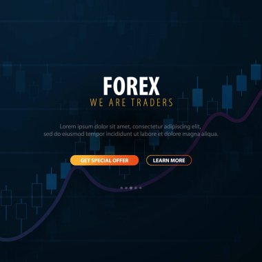 Forex Ticaret Sinyalleri. Finansal piyasada mum çubuğu grafiği. Vektör çizimi.