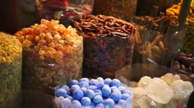 Dubai baharat Çarşısı pazarı gece, Bae.