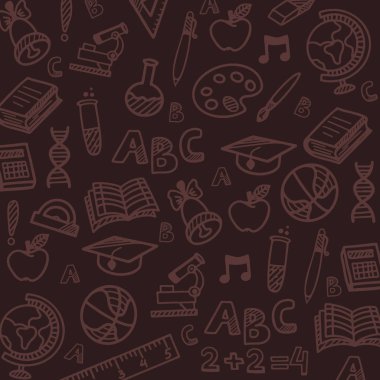 El karalama arka plan çiz ile Okul afiş geri. Vektör çizimi.