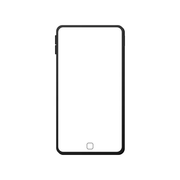 Nuevo smartphone Frameless con pantalla blanca en blanco . — Vector de stock