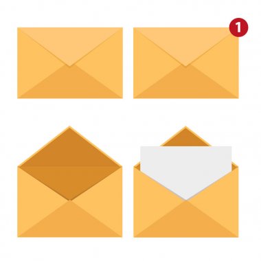 Posta Zarfları seti. Yazışma veya ofis belgelerinin teslimi.