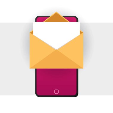 Çerçevesiz akıllı telefon ekranında yeni mesaj.