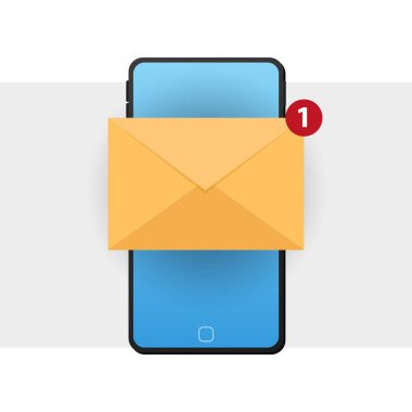 Çerçevesiz akıllı telefon ekranında yeni mesaj.