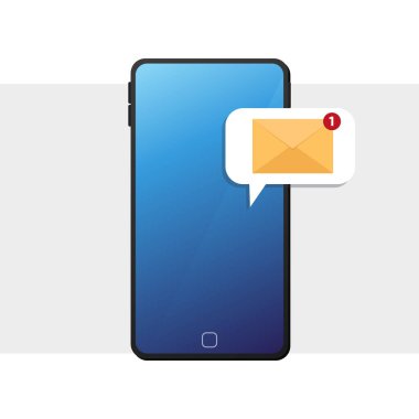Çerçevesiz akıllı telefon ekranında yeni mesaj.
