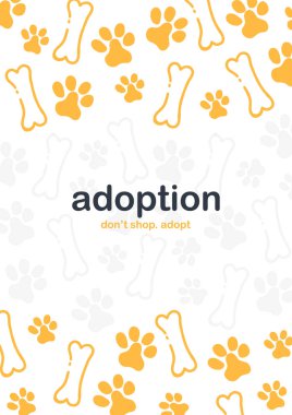 Evlat edinme. Dont Shop Evlat edinme. Kedi veya köpek pençeleri ile Afiş. El karalama arka plan çizmek.