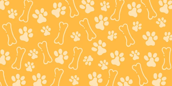 Haustier Hand zeichnen Doodle Hintergrund mit Katze oder Hund Pfoten. — Stockvektor