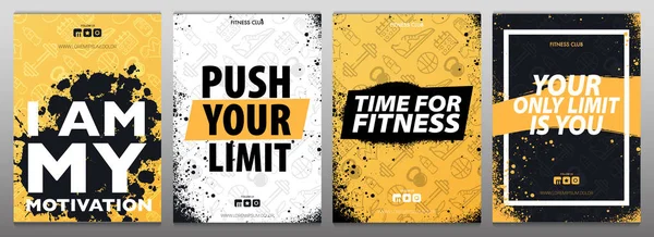 Fitness gym motivation citat. Grunge affisch koncept. — Stock vektor