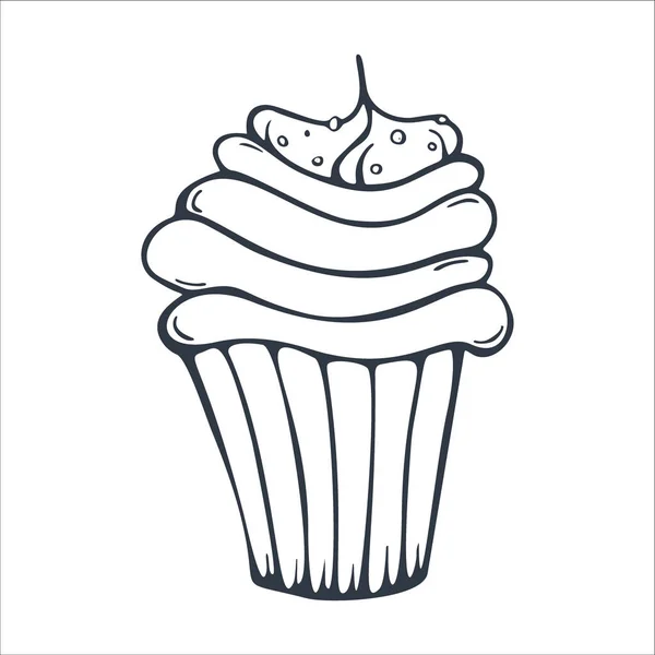 Sketches Cupcake or Cake for Bakery and pastry. — Stock Vector