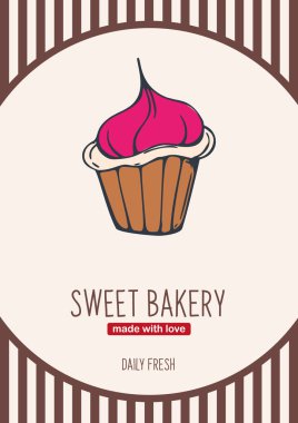 Cupcakes ve Cakes afiş. Pastane ve pasta.