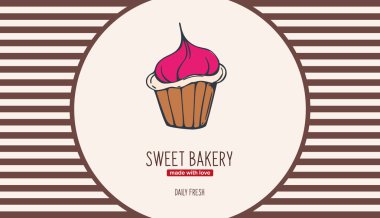 Cupcakes ve Cakes afiş. Pastane ve pasta.