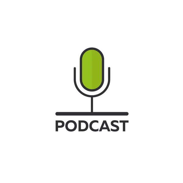 Színes MIC logó rádió vagy podcast Studio, mikrofon ikon. — Stock Vector