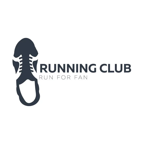 Biegać maraton. Logo Sport lub Running Club z trampki. — Wektor stockowy