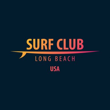 Web tasarımı veya baskı için Grafik ve Amblem Sörf. Sörfçü logo şablonları. Surf Club veya Mağaza.
