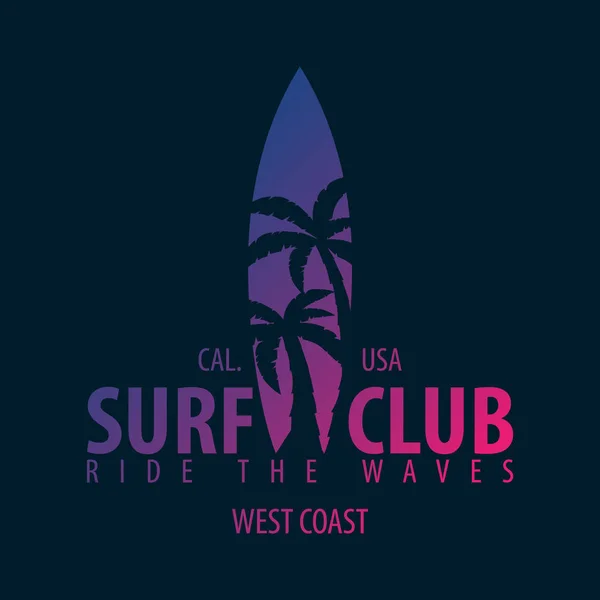 Surfing Graphic e Emblema para web design ou impressão. Surfer modelos de logotipo. Surf Club ou loja . —  Vetores de Stock