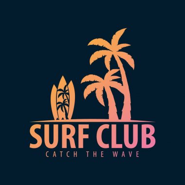 Web tasarımı veya baskı için Grafik ve Amblem Sörf. Sörfçü logo şablonları. Surf Club veya Mağaza.