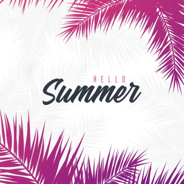 Yaz Tropikal palmiye yaprakları. Egzotik palmiye ağacı. Çiçek Arka Plan.