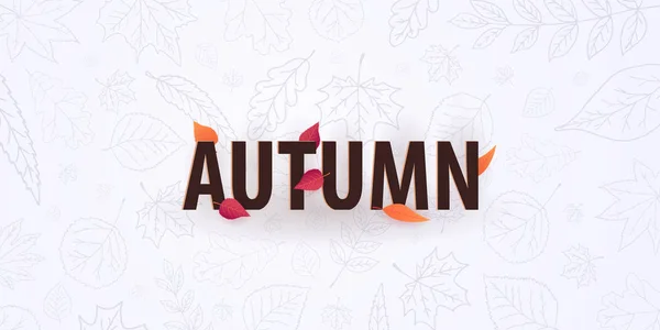 Fondo de otoño con hojas para la venta de compras o cartel promocional y folleto marco o banner web y redes sociales . — Vector de stock