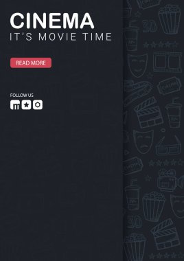 El çizmek sinema Doodle arka plan. Film zamanı.