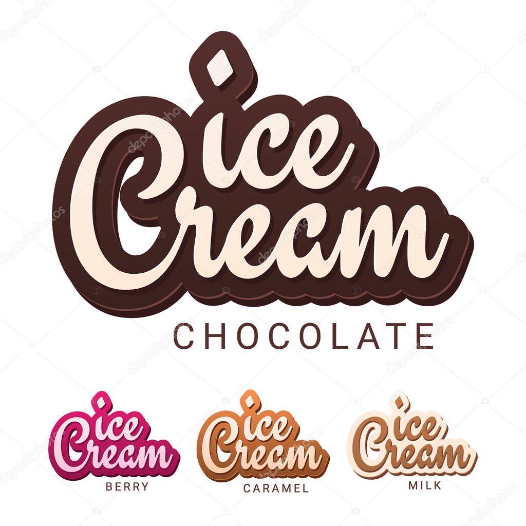 Collection of ice cream sign or labels