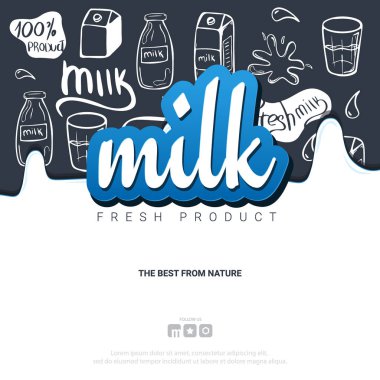 El karalama arka plan çizmek ile Süt afiş. 