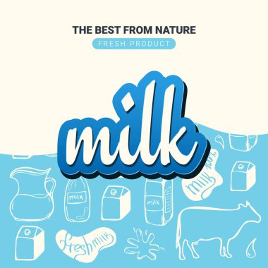 El karalama arka plan çizmek ile Süt afiş. 