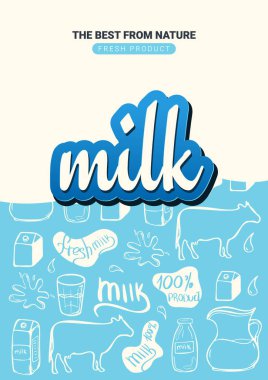 El karalama arka plan çizmek ile Süt afiş. 