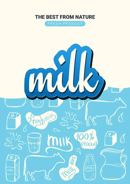 El karalama arka plan çizmek ile Süt afiş. 