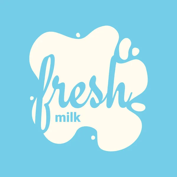 Fresh Milk. Splash and blot design, shape creative illustration. — Stock Vector