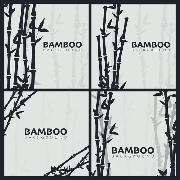 Conjunto de fondos forestales de bambú. Naturaleza de Japón o China . — Vector de stock