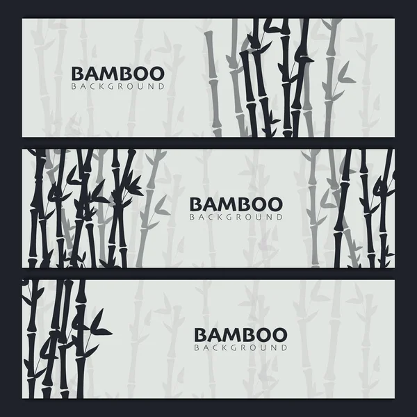 Conjunto de fondos forestales de bambú. Naturaleza de Japón o China . — Vector de stock