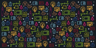 El çizmek doodle elemanları ile Grafik Tasarım Arka Plan.