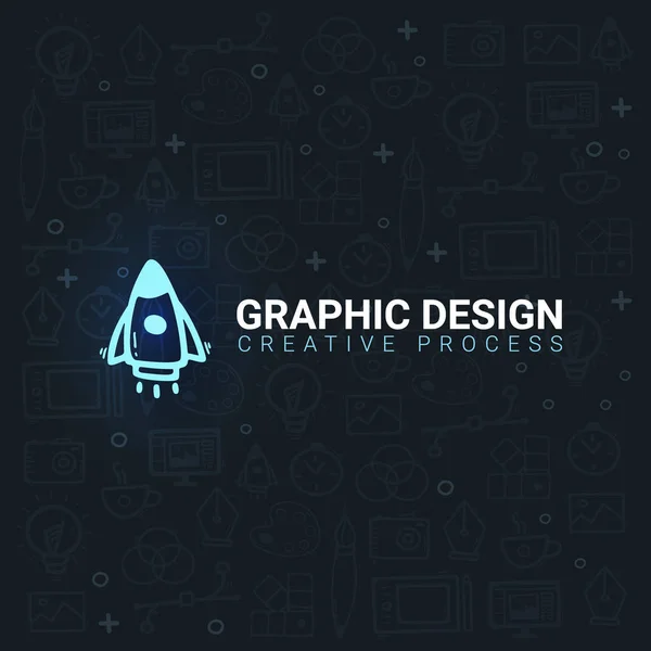 Grafisch ontwerp. Achtergrond met doodle design elementen. — Stockvector