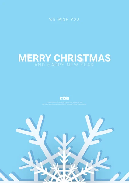 Merry Christmas background with snowflakes on the blue background. — Stock Vector