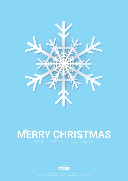 Весёлого рождественского фона со снежинками на синем фоне . — стоковый вектор