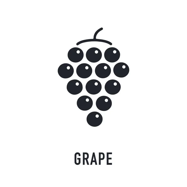 Ikona winogron na białym tle. Znak leśny jagody, zdrowe jedzenie. — Wektor stockowy