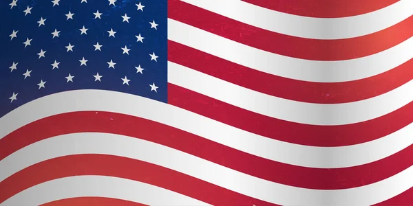 Ιστορικό με σημαία ΗΠΑ. Εικονογράφηση διανύσματος. — Διανυσματικό Αρχείο