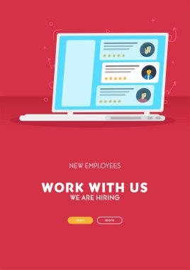 Eleman arıyoruz. İş İçin En İyi Aday Seçimi pankartı asılıyor. Vektör illüstrasyonu.