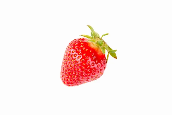 Ripe Strawberries Center White Plate White Background Insulators — Stock Photo, Image