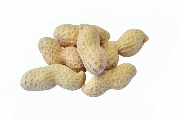 Peanuts Shell Close White Background Isolate — Stock Photo, Image