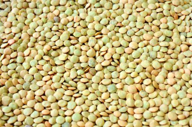 Mercimek yakın çekim, üst manzara. Mercimeğin arka planı. Düzgün beslenme. Vejetaryenlik kavramı.