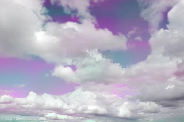 Roze Blauwe Bewolkte Lucht Een Fantastische Fantasiehemel Roze Bewolkte Lucht — Stockfoto