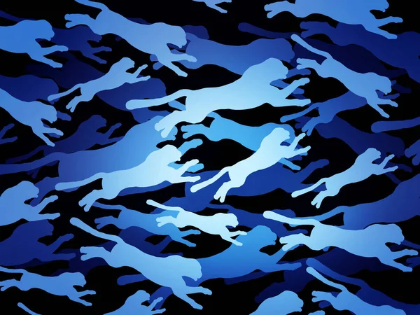 Animalistic blue camouflage pattern. Protective background. Festive background for Defender of the Fatherland Day