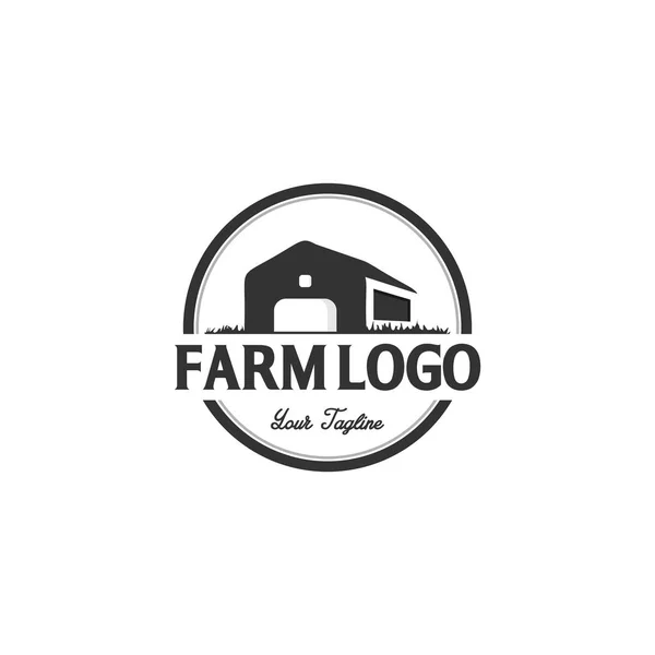 Дизайн логотипа старинной фермы — стоковый вектор